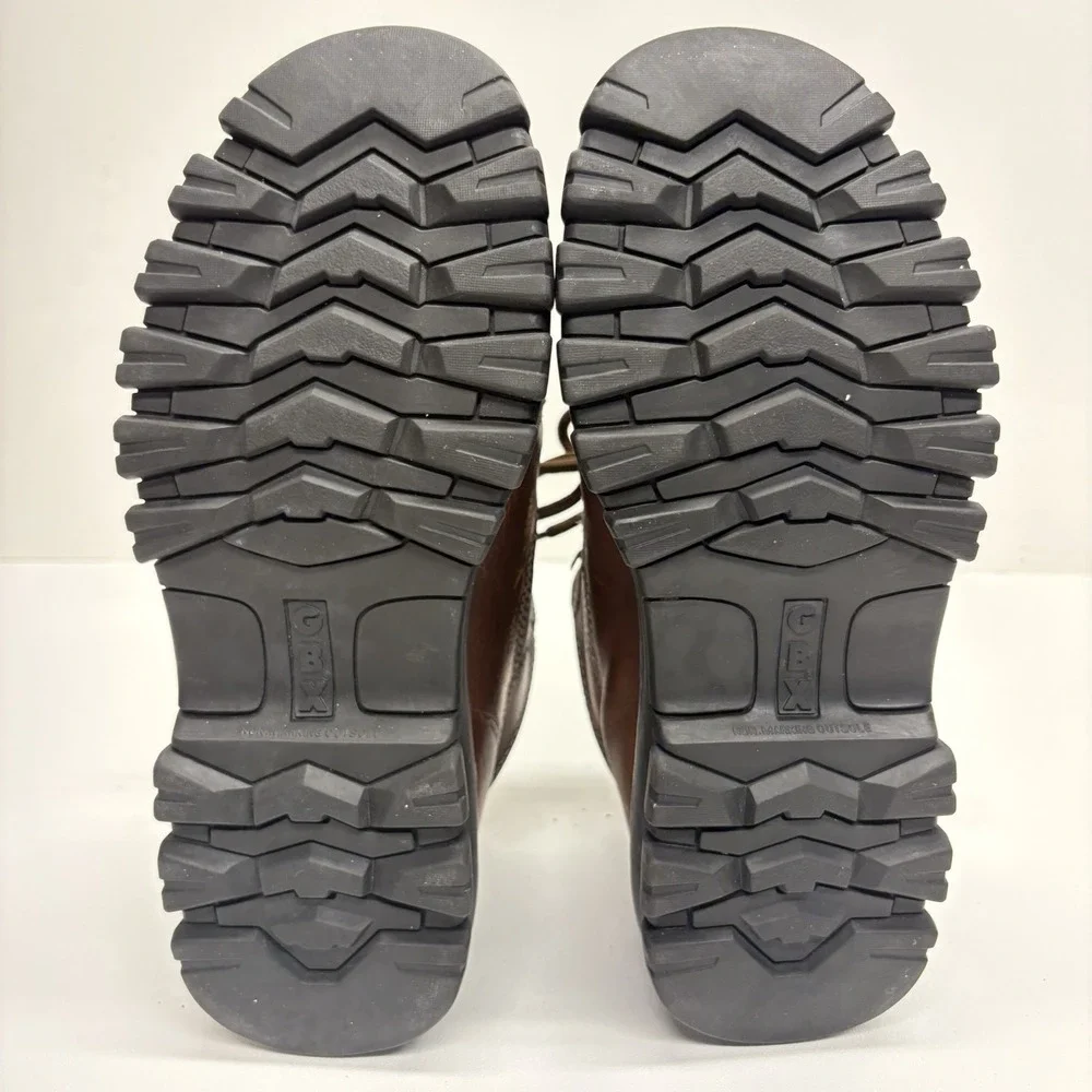 GBX 90s Y2K Streetwear Mens 10 M Chunky Leather Platform Boots Shoes Brown